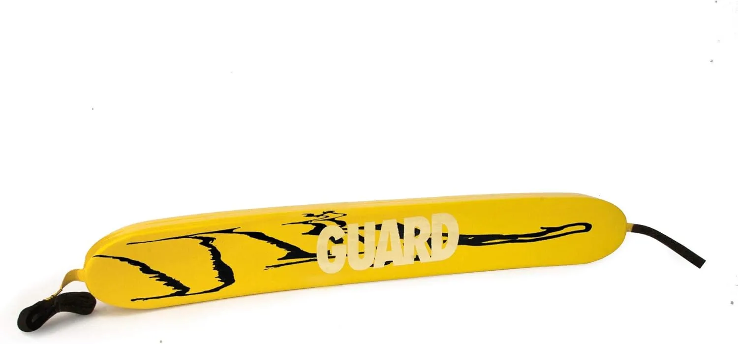 Kemp USA - 50" Lifeguard Rescue Tube with Guard Logo - Made Closed Cell Foam - Lifeguard Accessories with Adjustable Shoulder Strap & Tow Line - Splash Design (Yellow-Black)
