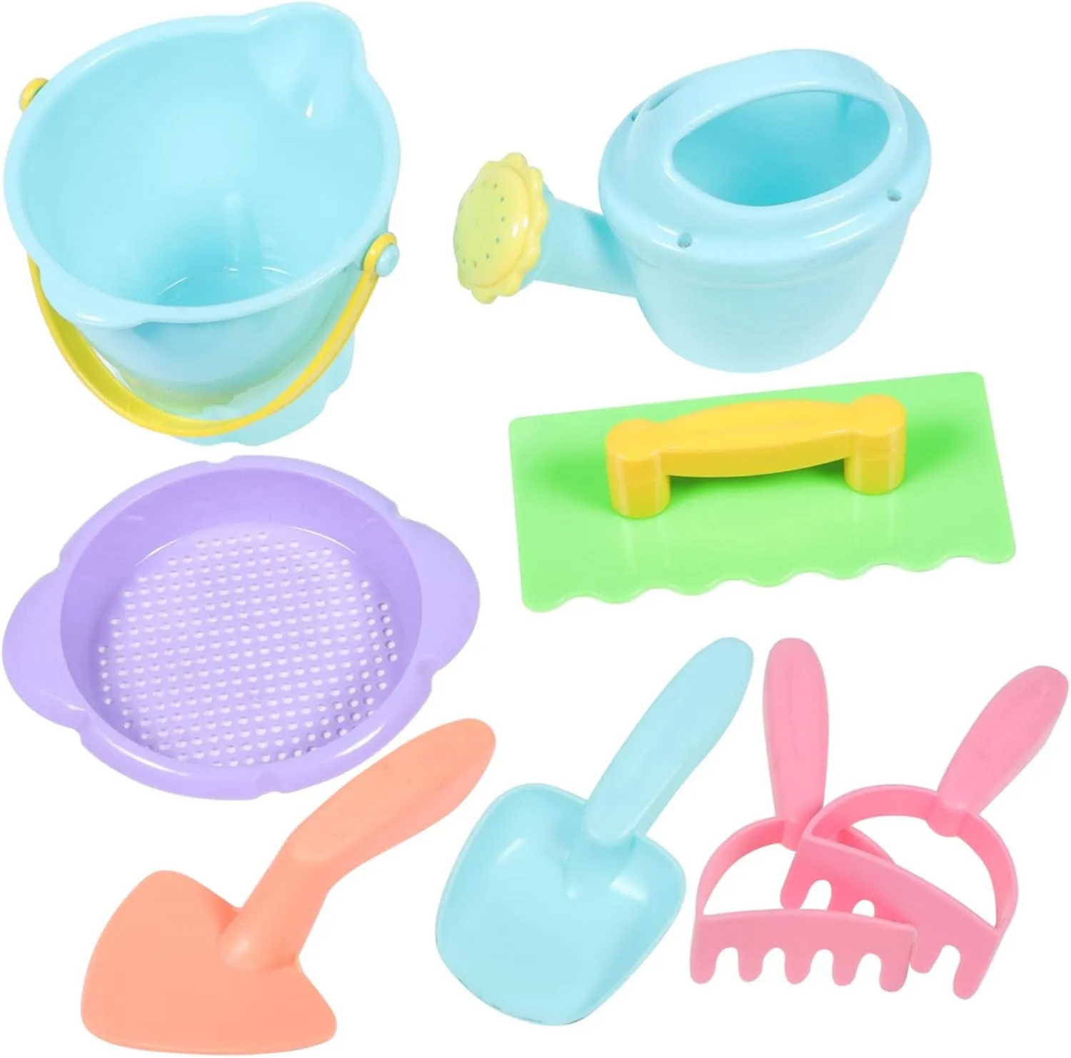KICHOUSE Summer Fun Boys and Girls Beach Toys Set Play Sand for Boys and Girls 100% Safe Plastic Bright Colors Random