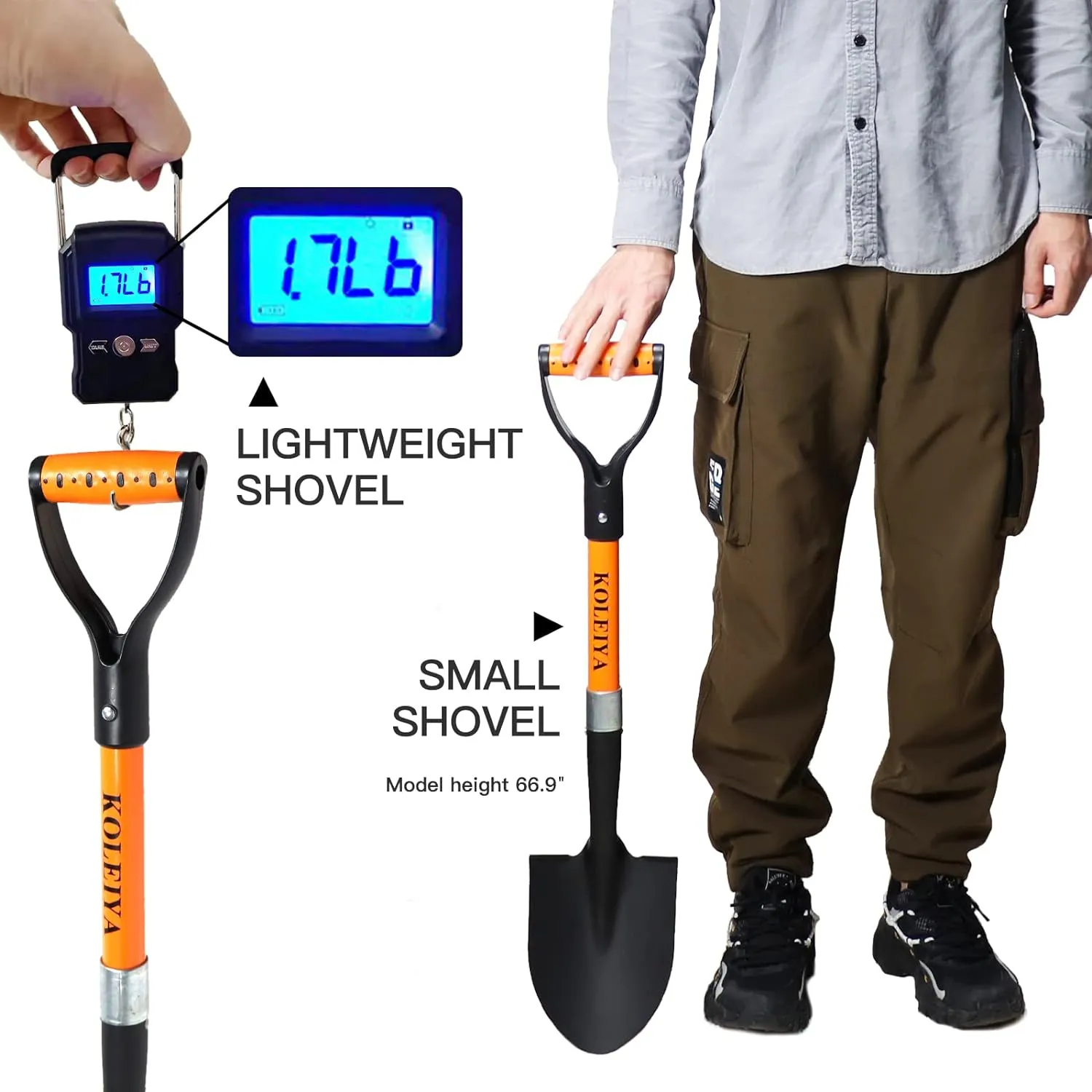 Kids Shovel, Small Shovels for Digging, Overall Length 28 Inches, Mini D Handle Shovel,Gardening Shovels,Matel Beach Shovel,Camping Shovel Matel Fiberglass