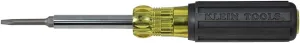 Klein Tools 32560 Multi-Bit Screwdriver / Nut Driver, Extended Reach 6-in-1 Tool with Phillips, Slotted and Square Bits and Nut Drivers