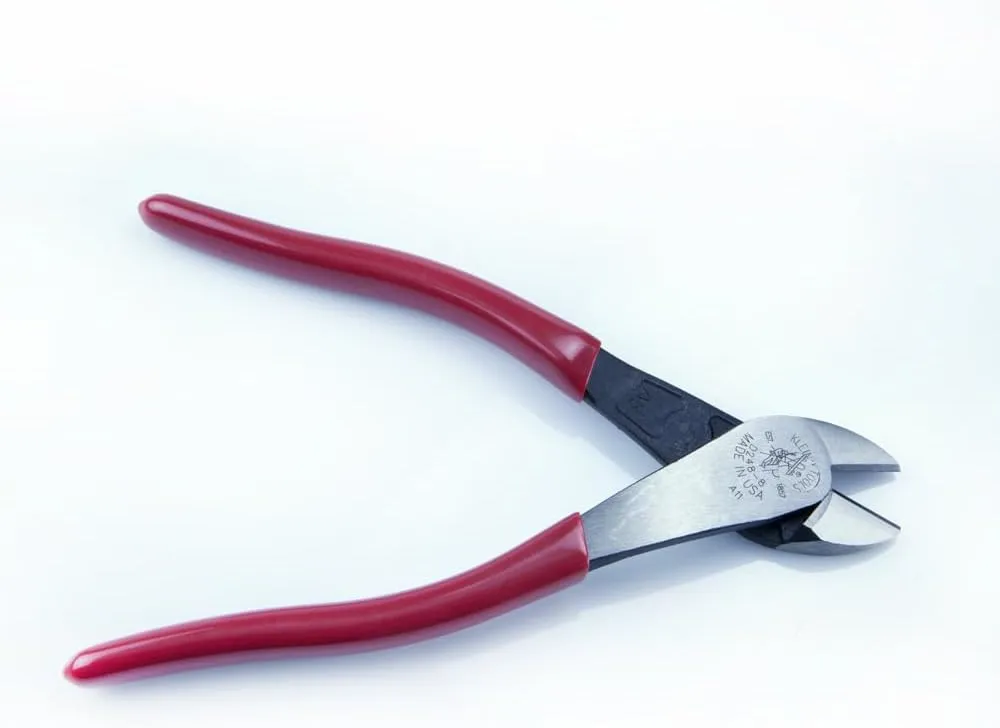 Klein Tools D248-8 Pliers, Made in USA, Diagonal Cutting Multi-Purpose Pliers with Angled Head, High-Leverage Design, and Short Jaw, 8-Inch