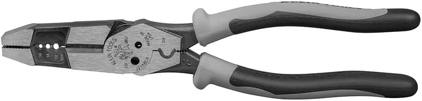 Klein Tools J215-8CR Multitool Pliers, Hybrid Multi Purpose Tool / Crimper, Wire Stripper, Bolt Shearing, Wire Grabbing, Twisting, Looping