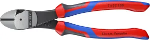KNIPEX Tools - High Leverage Angled Diagonal Cutters, 12 Degree Angled, Multi-Component (7422200SBA), 8 inches