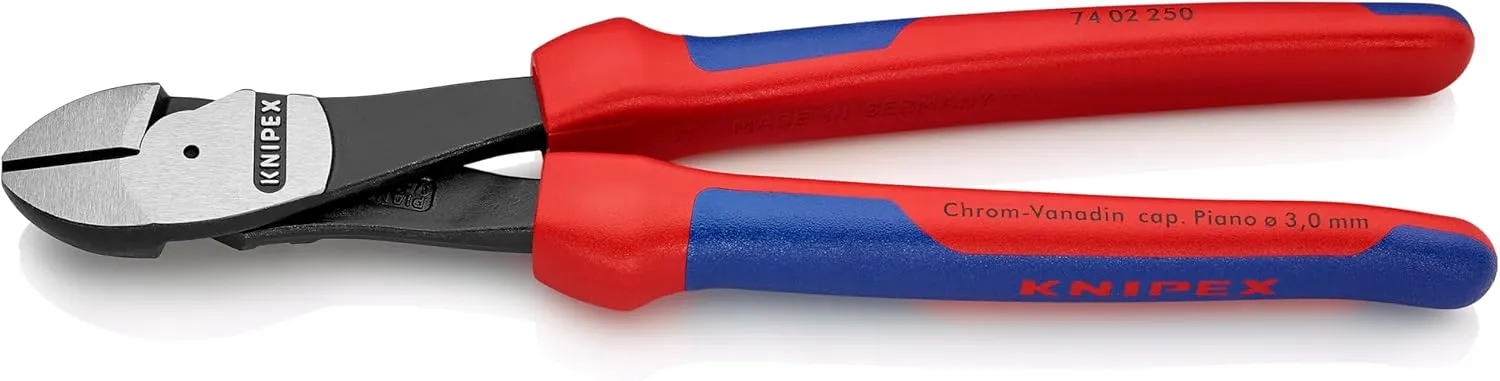 KNIPEX Tools - High Leverage Diagonal Cutters, Multi-Component (7402250), 10 inches