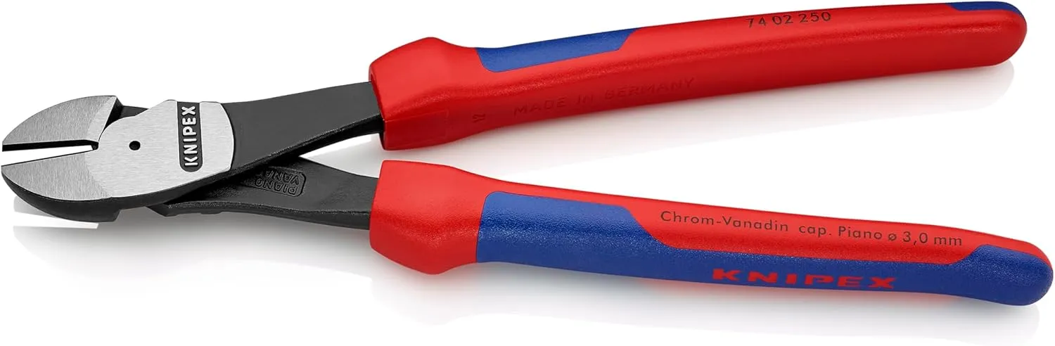KNIPEX Tools - High Leverage Diagonal Cutters, Multi-Component (7402250), 10 inches