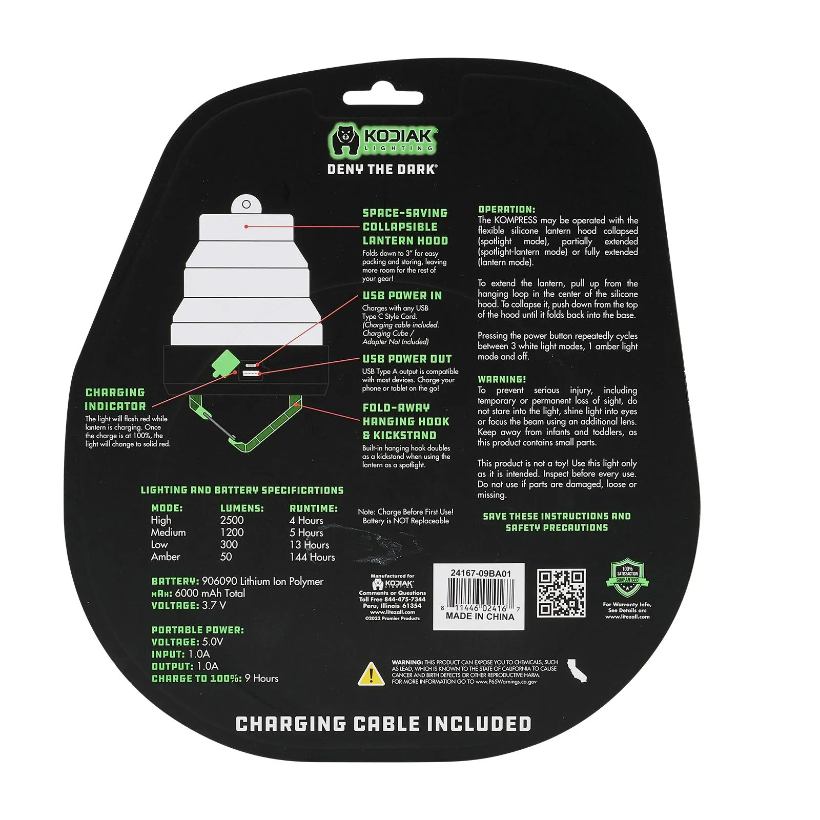 Kodiak® Kompress Rechargeable Pop Up Lantern
