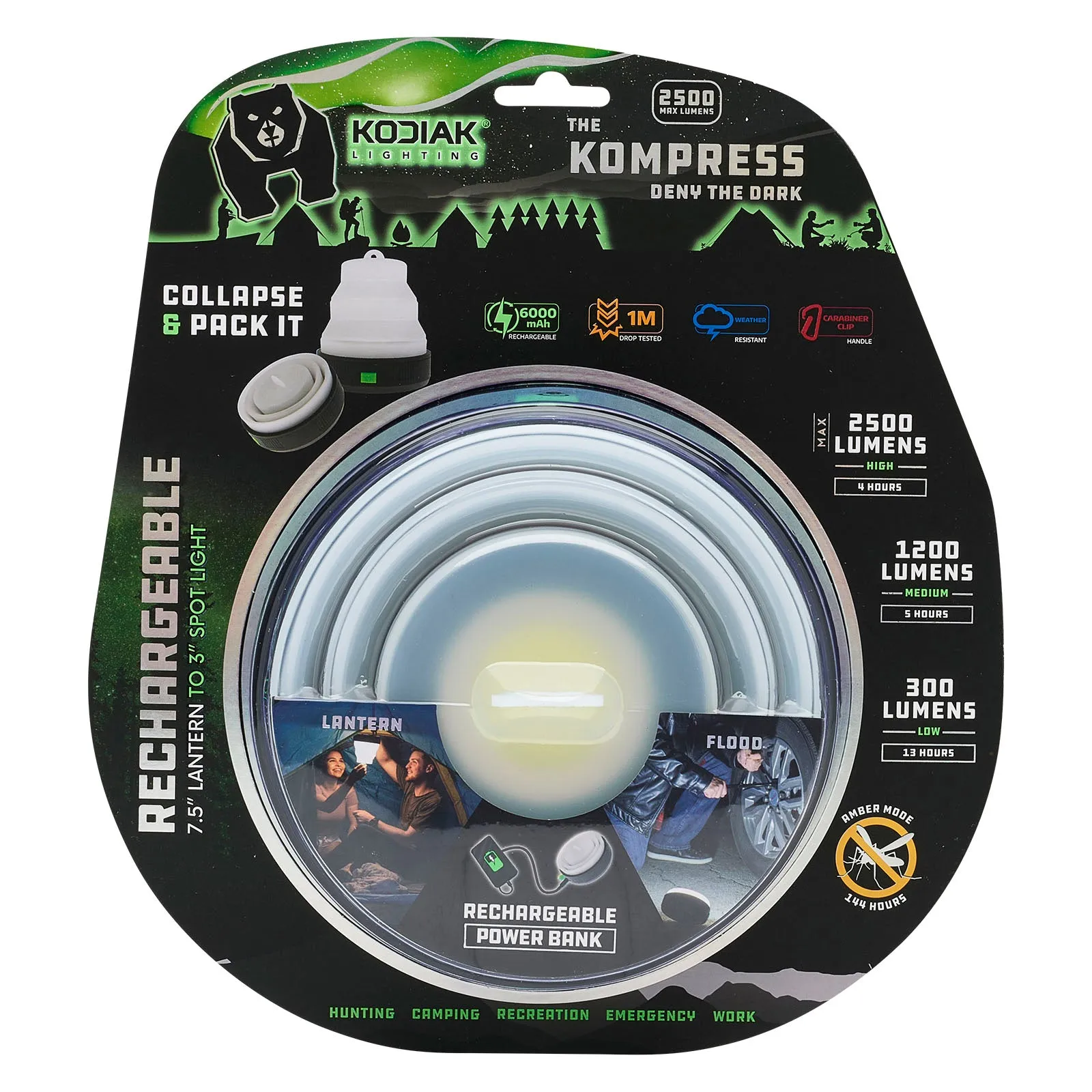 Kodiak® Kompress Rechargeable Pop Up Lantern