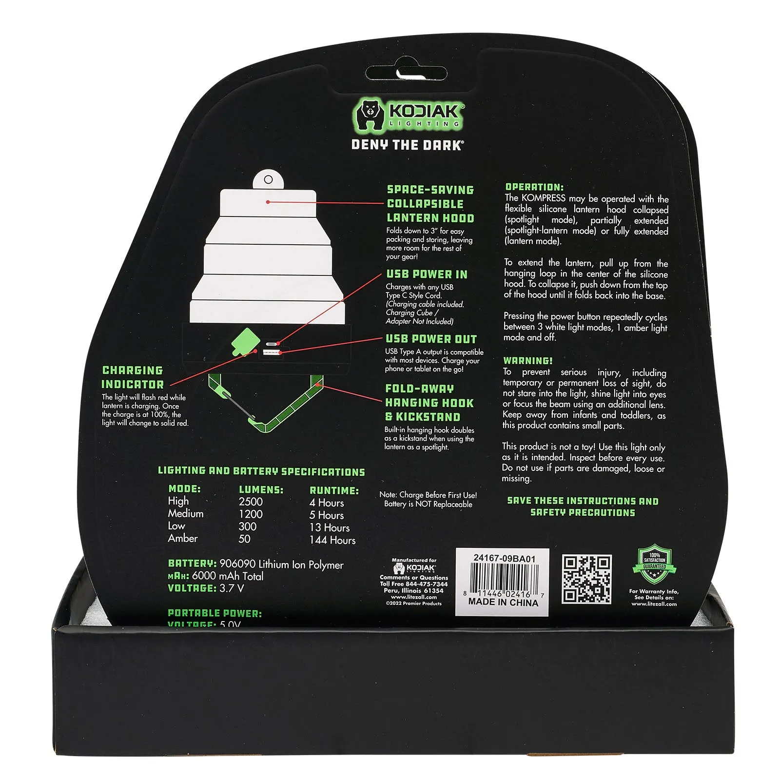 Kodiak® Kompress Rechargeable Pop Up Lantern