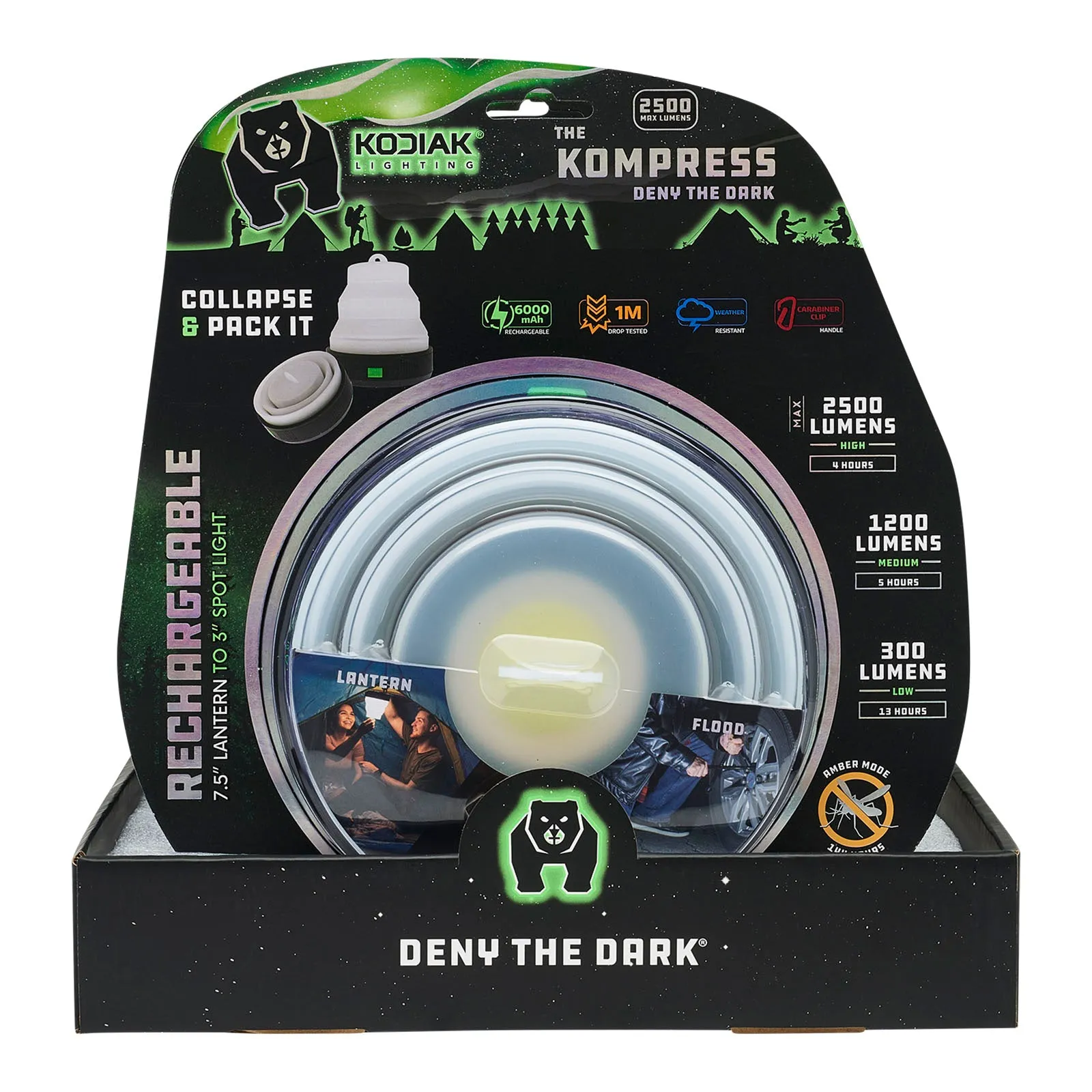 Kodiak® Kompress Rechargeable Pop Up Lantern