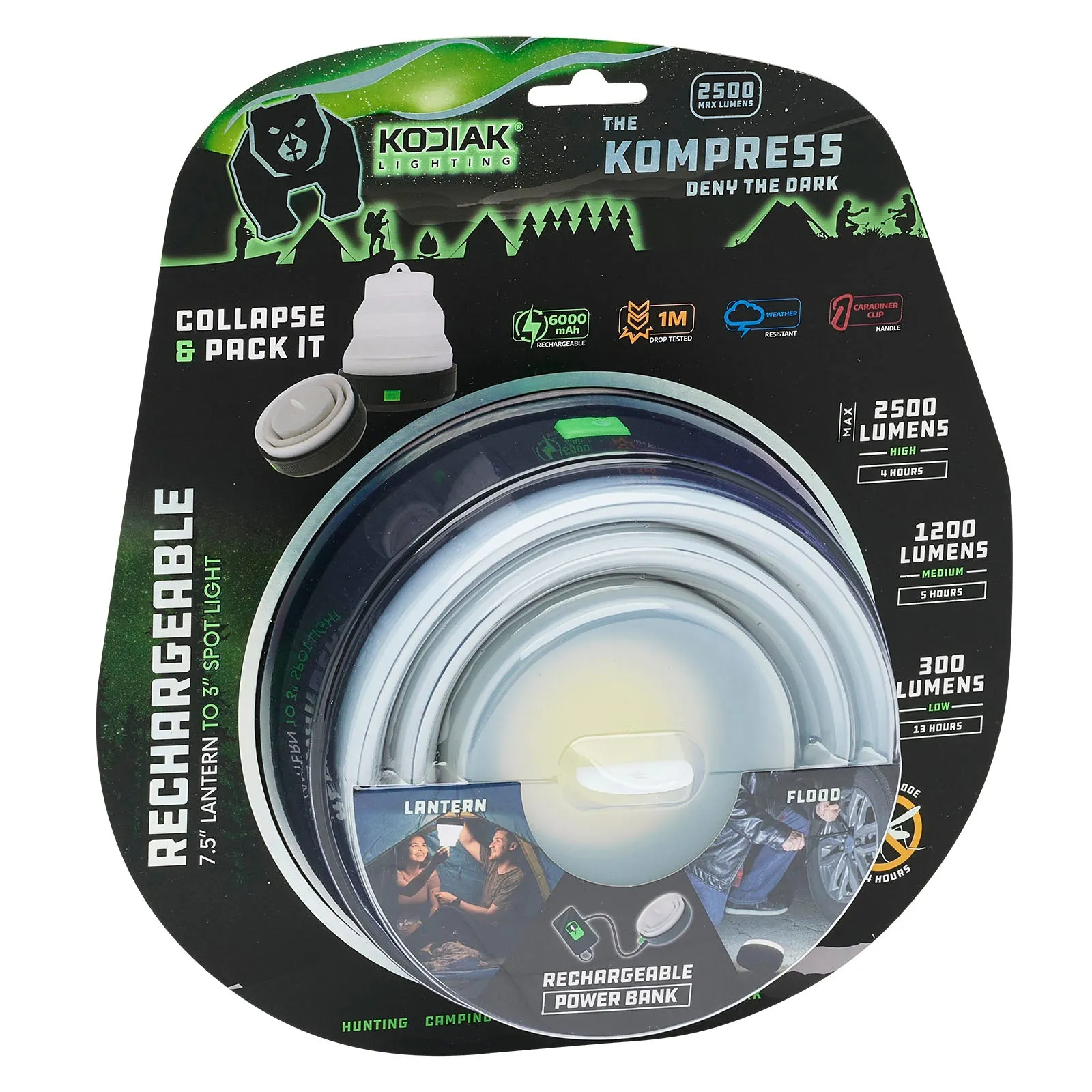 Kodiak® Kompress Rechargeable Pop Up Lantern