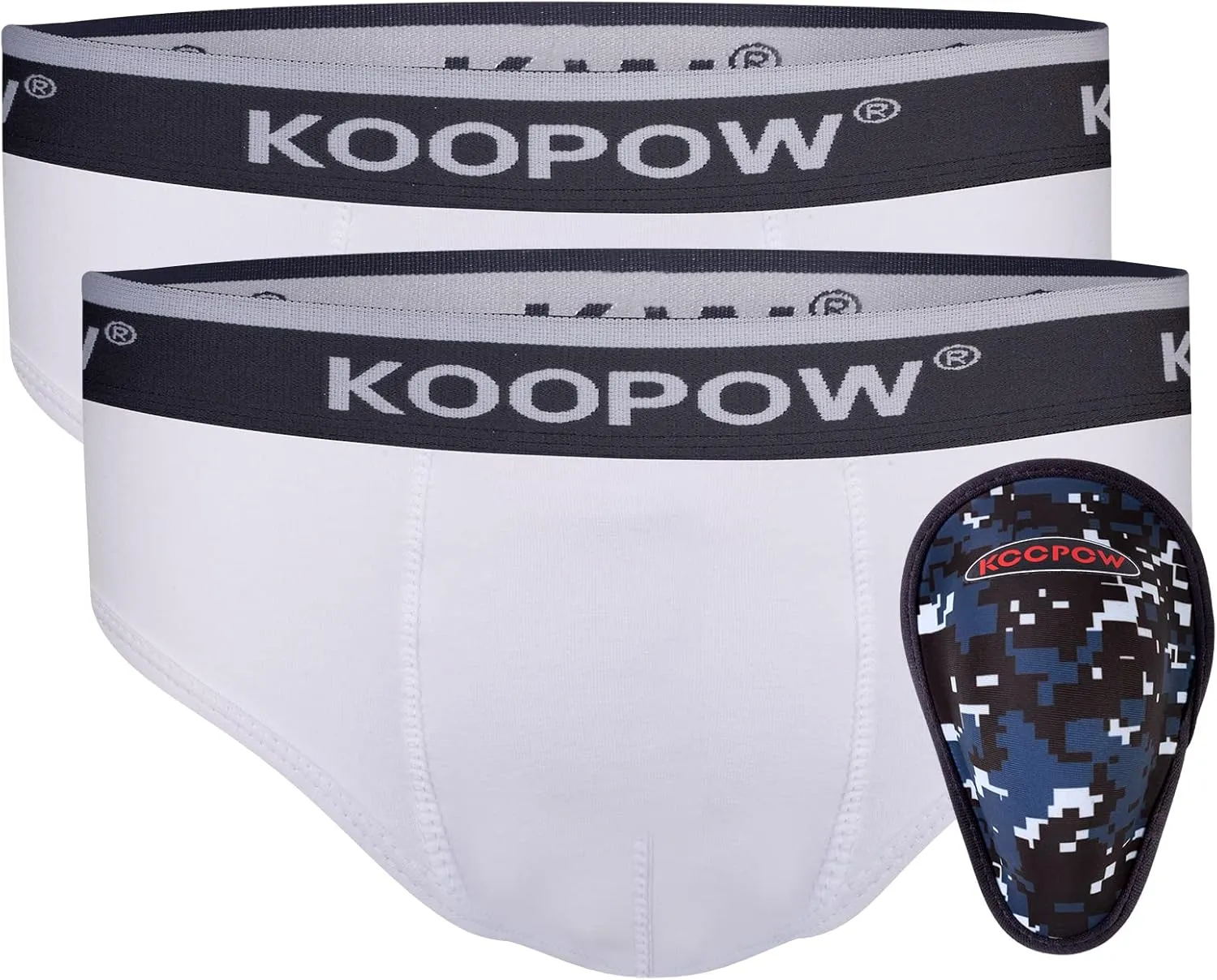 KOOPOW Youth Boys Baseball Cup Briefs With Soft Protective Athletic Underwear for Football, Lacrosse