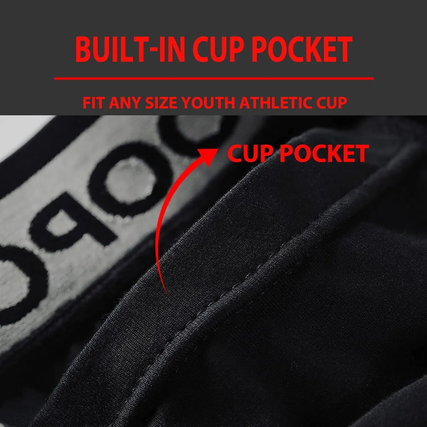 KOOPOW Youth Boys Baseball Cup Briefs With Soft Protective Athletic Underwear for Football, Lacrosse