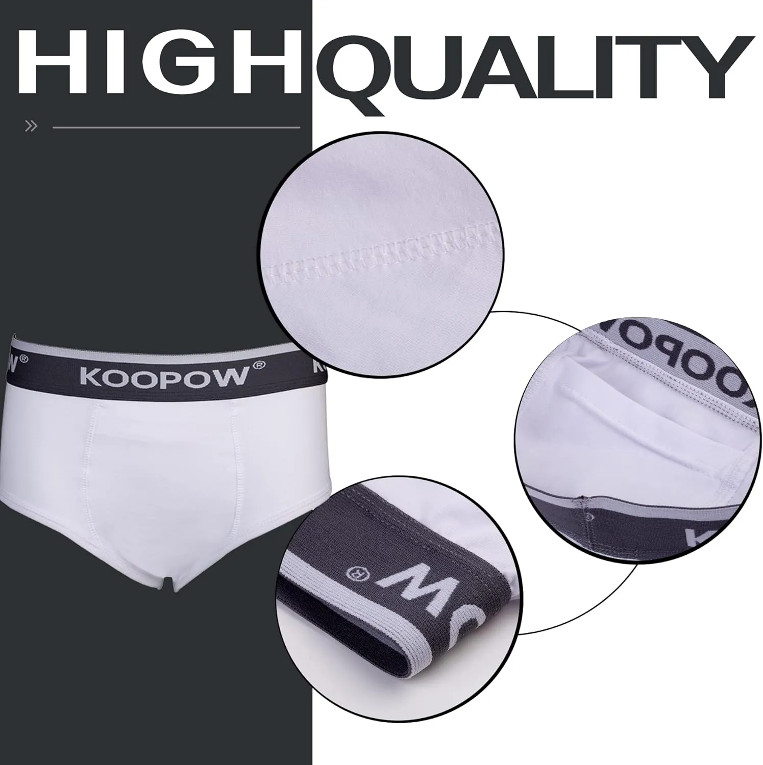 KOOPOW Youth Boys Baseball Cup Briefs With Soft Protective Athletic Underwear for Football, Lacrosse