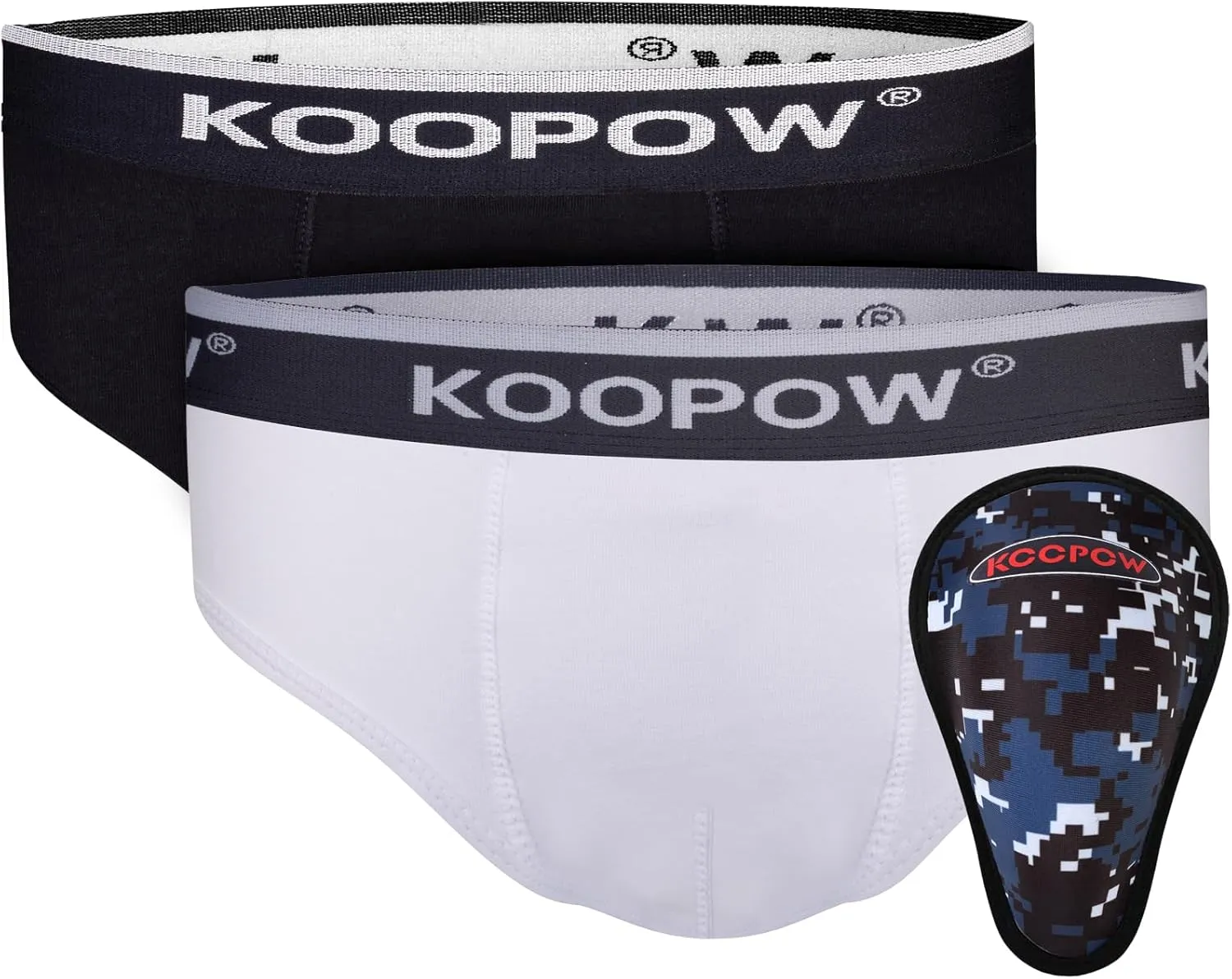 KOOPOW Youth Boys Baseball Cup Briefs With Soft Protective Athletic Underwear for Football, Lacrosse