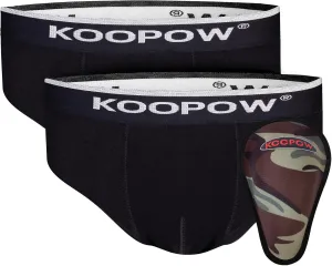 KOOPOW Youth Boys Baseball Cup Briefs With Soft Protective Athletic Underwear for Football, Lacrosse