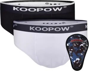 KOOPOW Youth Boys Baseball Cup Briefs With Soft Protective Athletic Underwear for Football, Lacrosse
