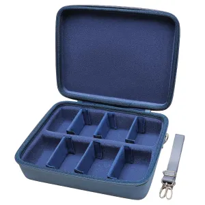 L LTGEM Card Game Case Compatible with Cards Against Humanity/Magic the Gathering/UNO/Pokemen/Baseball/Football Cards 2500 , Trading Card Storage Box with 6 Dividers and Shoulder Strap, Blue