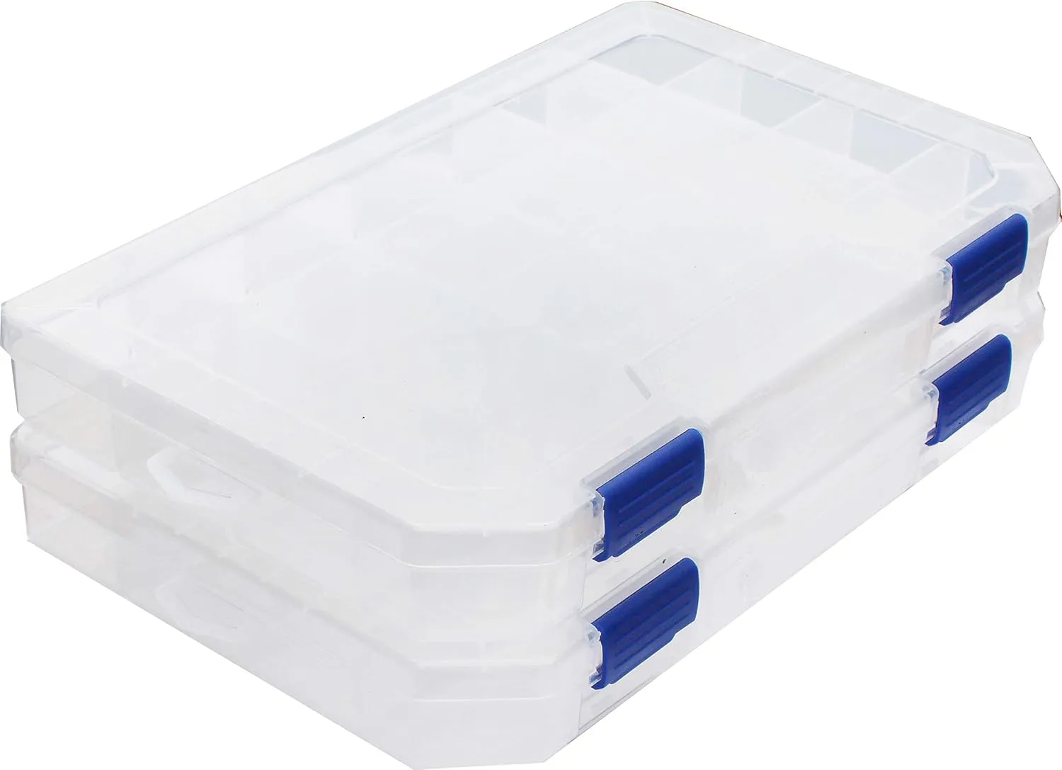 Large Plastic Tackle Box Storage Organizer Box 3700 Utility Tray with adjustable dividers 2 PACK