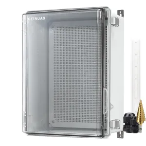 Large Waterproof Electrical Enclosure Box IP67 Outdoor Junction Box Plastic ABS and Project Box (Transparent Cover,15.8"×11.8"×7.1")