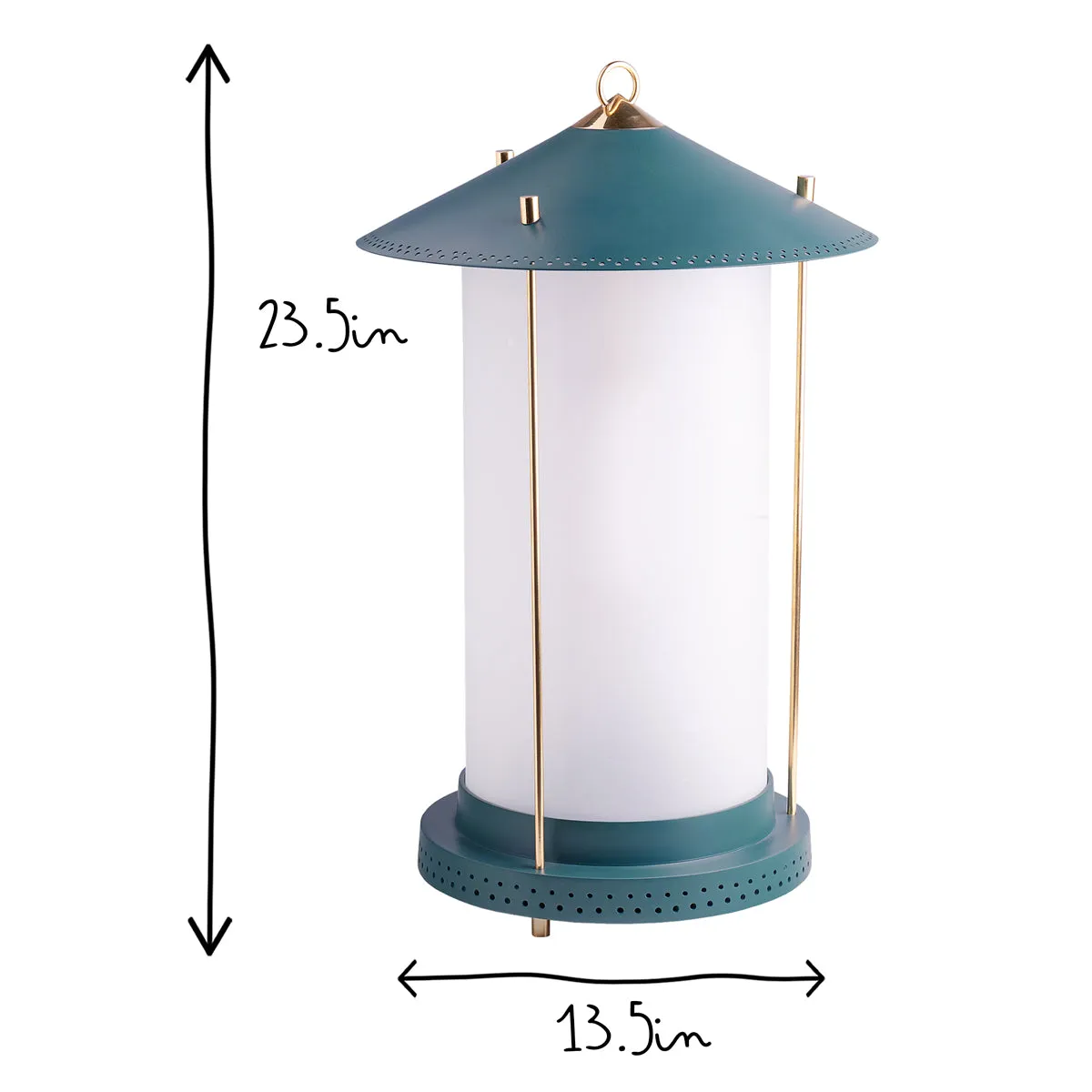 larger Stefan cordless lantern in Denim by the Novogratz