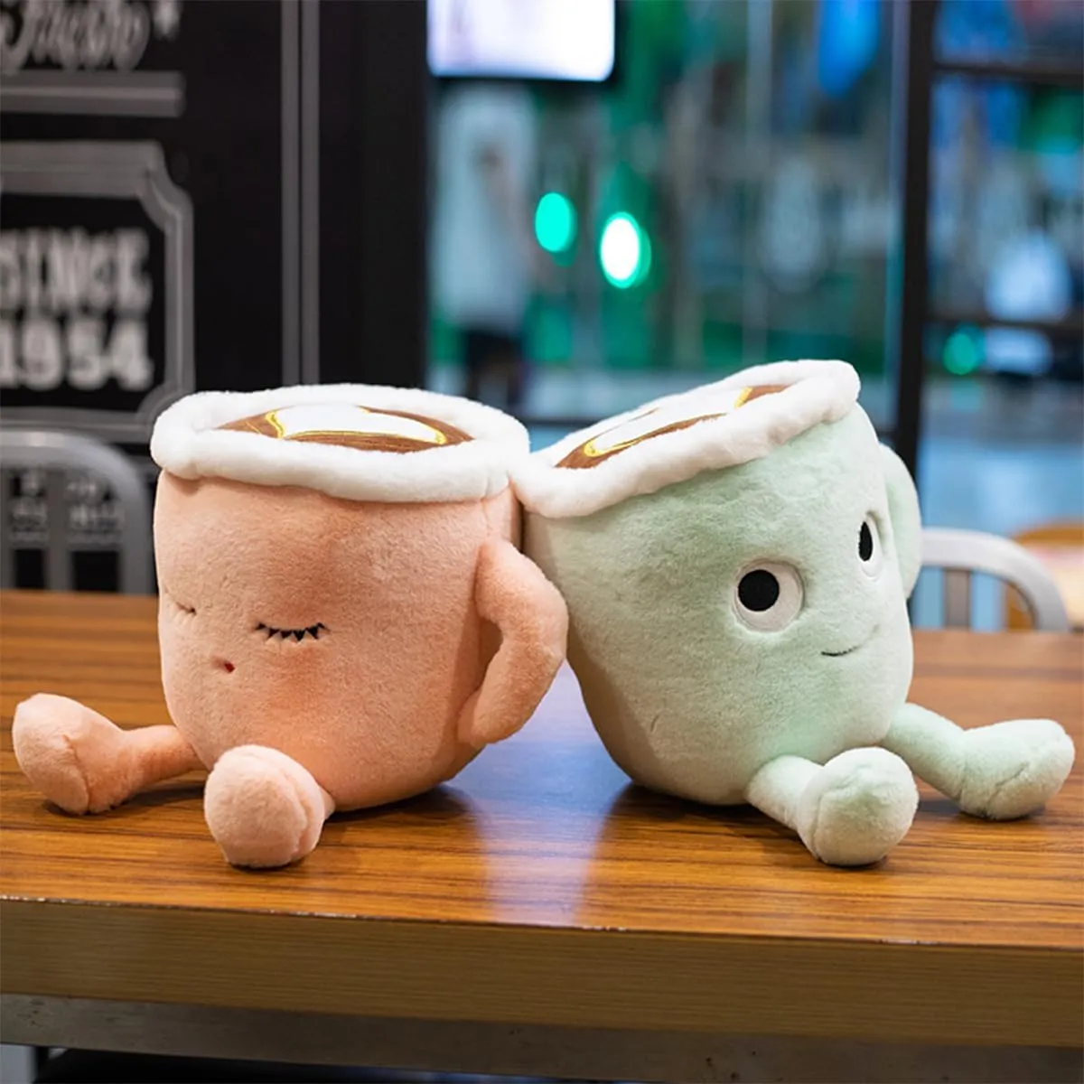 Latte Plush Pillow, 11.8 Inch Coffee Cup Plush Doll Toy, Coffee Food Stuffed Plush, Christmas Birthday Gift for Kids Adults Boys Girls (Green)