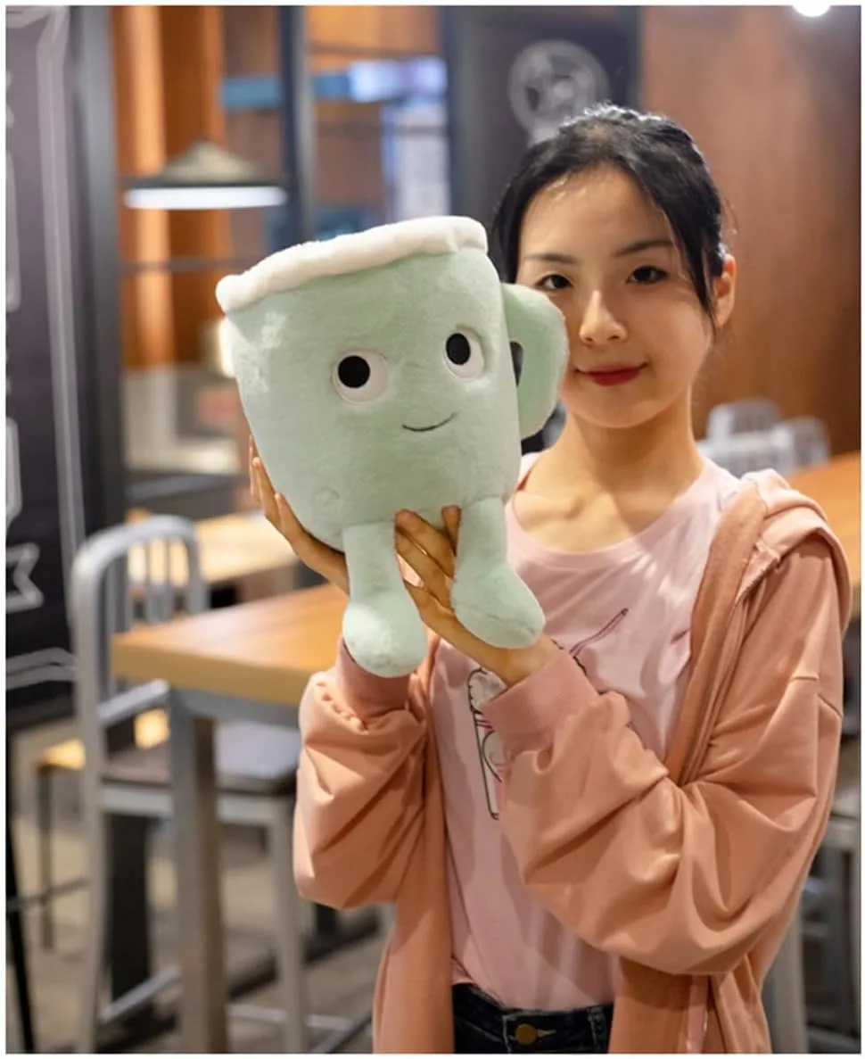 Latte Plush Pillow, 11.8 Inch Coffee Cup Plush Doll Toy, Coffee Food Stuffed Plush, Christmas Birthday Gift for Kids Adults Boys Girls (Green)
