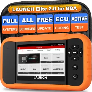 LAUNCH X431 Creader Elite 2.0 BBA fit for BMW, Benz, Audi Series, 2025 Bidirectional Scanner for Cars,100  Services, Full System OBD2 Scanner, ECU Coding, Battery Registration, Lifetime Free Update