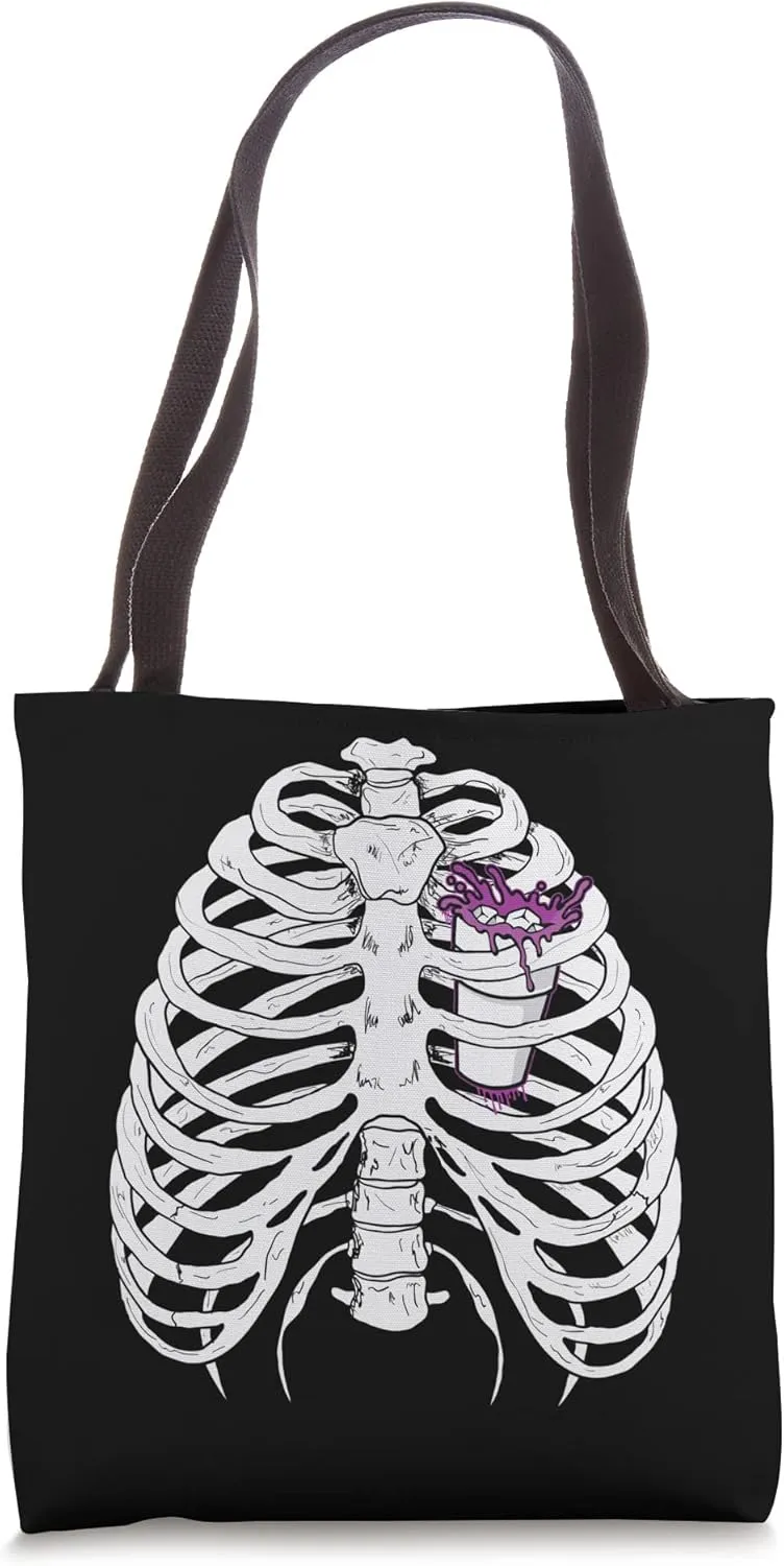 Lean, Purple Drank, Dirty Double cup, Lean Line Bones rib Tote Bag