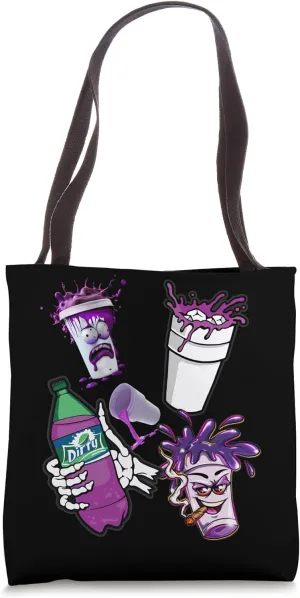 Lean shirts, Purple Drank, Dirty Double cup, Lean Line Smoke Tote Bag