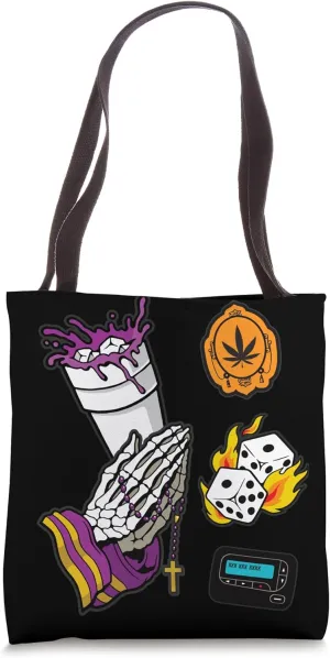 Lean shirts, Purple Drank, Dirty Double cup, Lean Line Smoke Tote Bag
