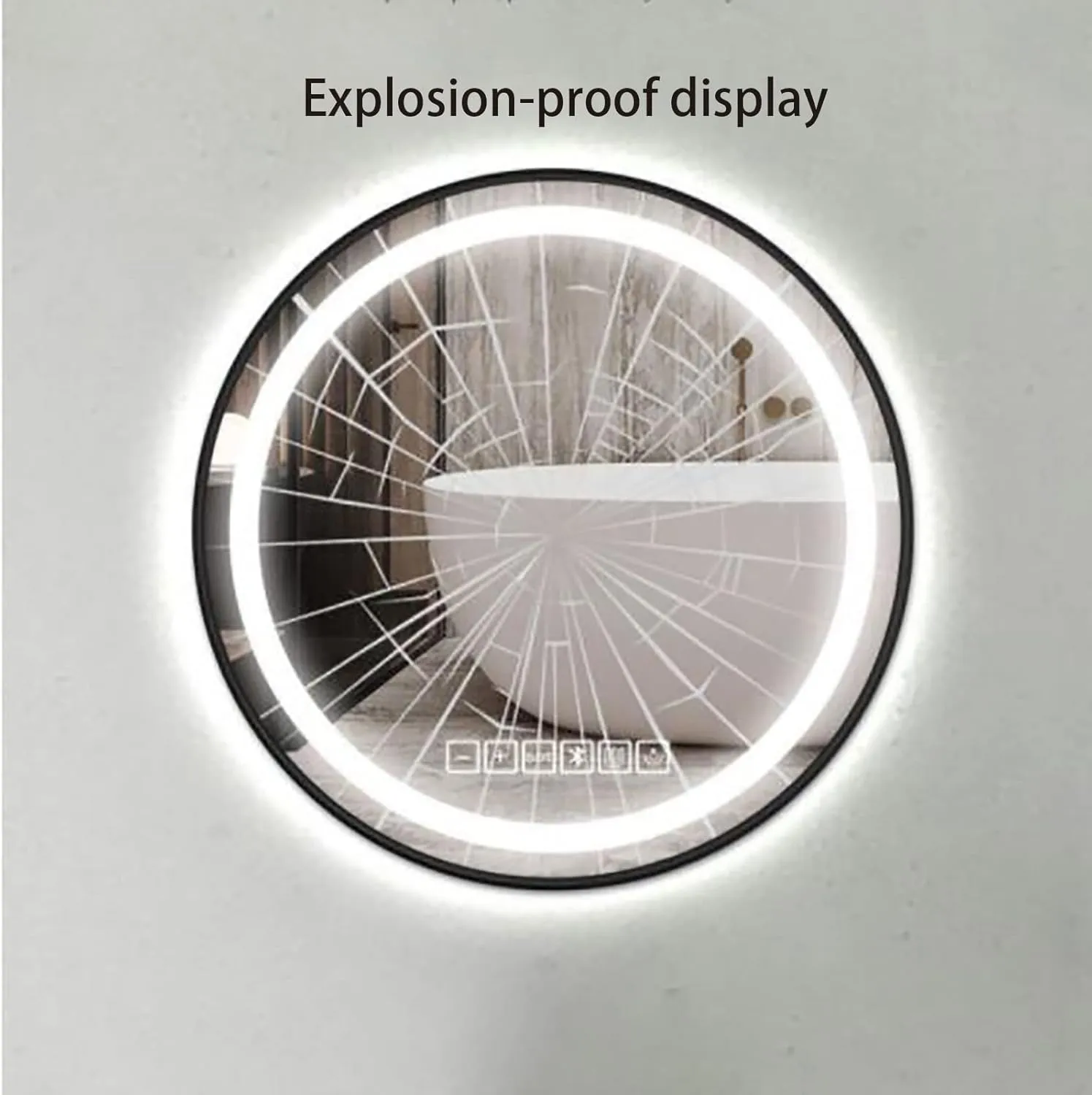 LED Circle Mirrors with Lights，Smart 3 Color，Smart Touch Button ，IP54 Waterproof，Shatterproof，Round Lighted，Circle Makeup Mirror，apply toHallway，Apartment，Bedroom ，Entryway ( Color : Neutral light , S