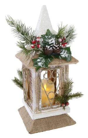 LED Table Lantern Snowy with Deco [UBL] XD0000913