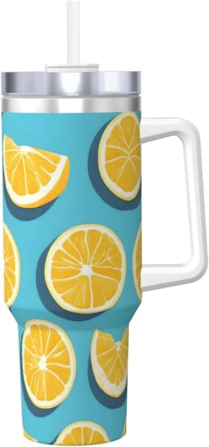 Lemon wedges Large Capacity Ice Cup (40 oz) - Suitable for family gatherings, daily office use and outdoor adventures