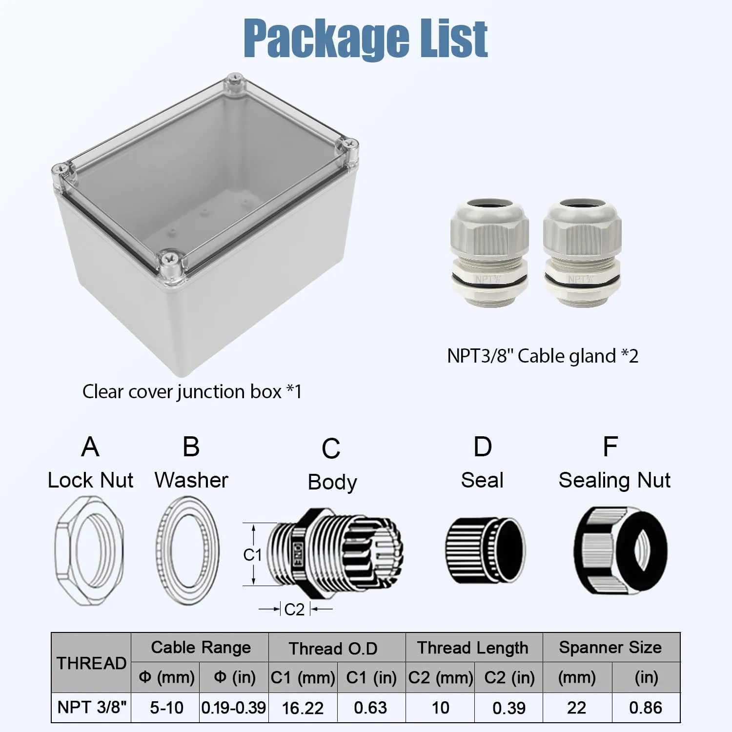 LeMotech Junction Box IP67 Waterproof Dustproof Electrical Box Project Box DIY Enclosure Gray with Transparent Clear Cover, External Size 7.9x5.9x5.1in (200x150x130mm)