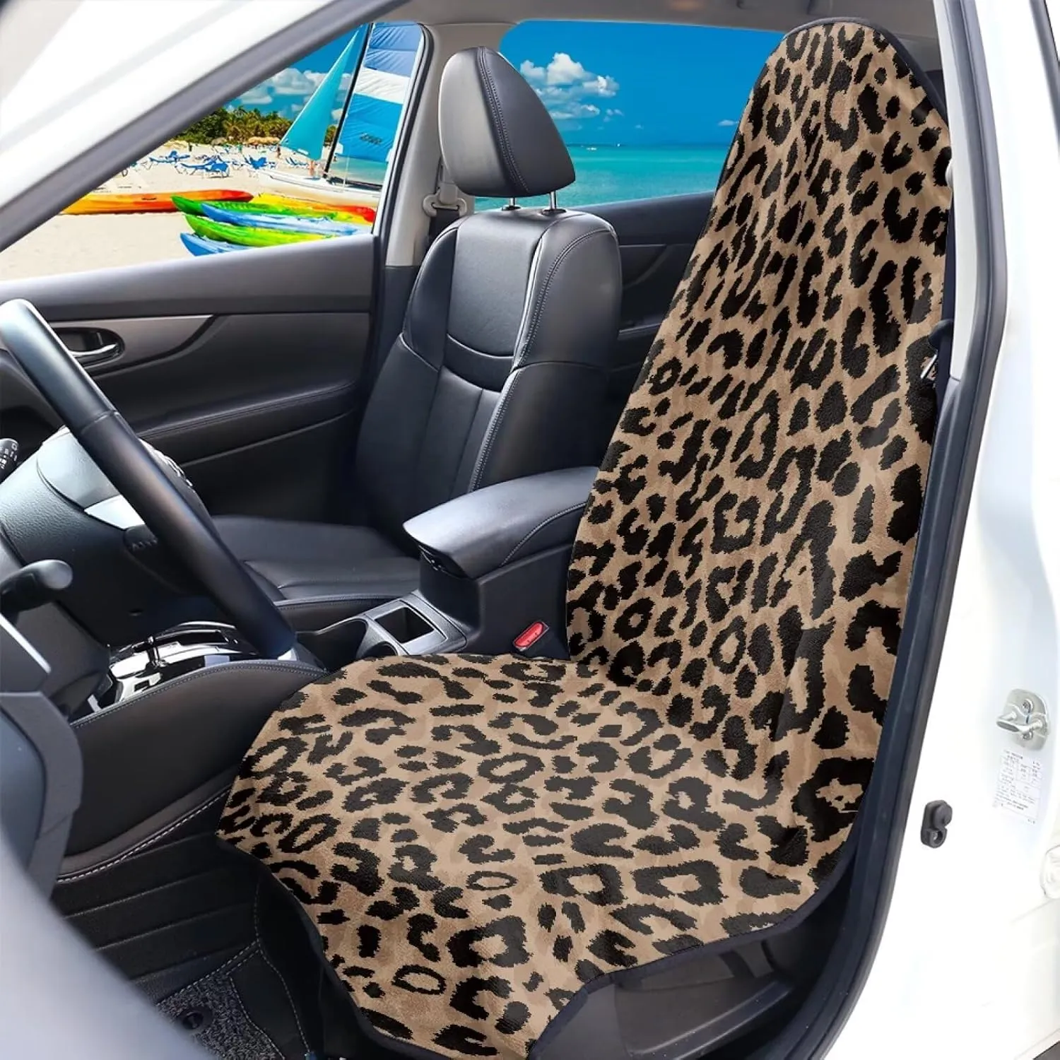 Leopard Print Car Seat Covers After Gym Beach Yoga Workout Athletic Running Towel Outdoor Surfing Activities Breathable Bucket Car Towel Seat Cover Fits for Car,SUV Sedan,Truck