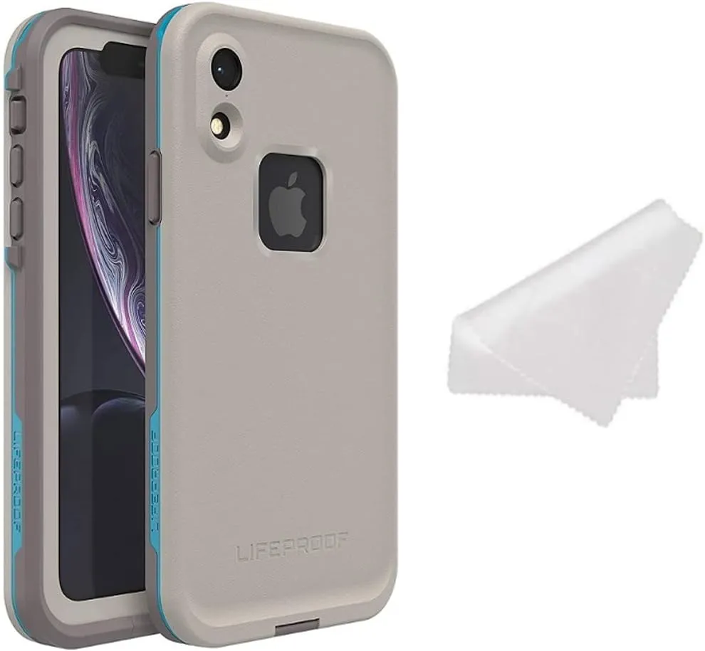 LifeProof FRĒ Series Waterproof Case for iPhone XR (Only) - with Cleaning Cloth - Non-Retail Packaging - Body Surf (Cement/Gargoyle/Hawaiian Ocean)