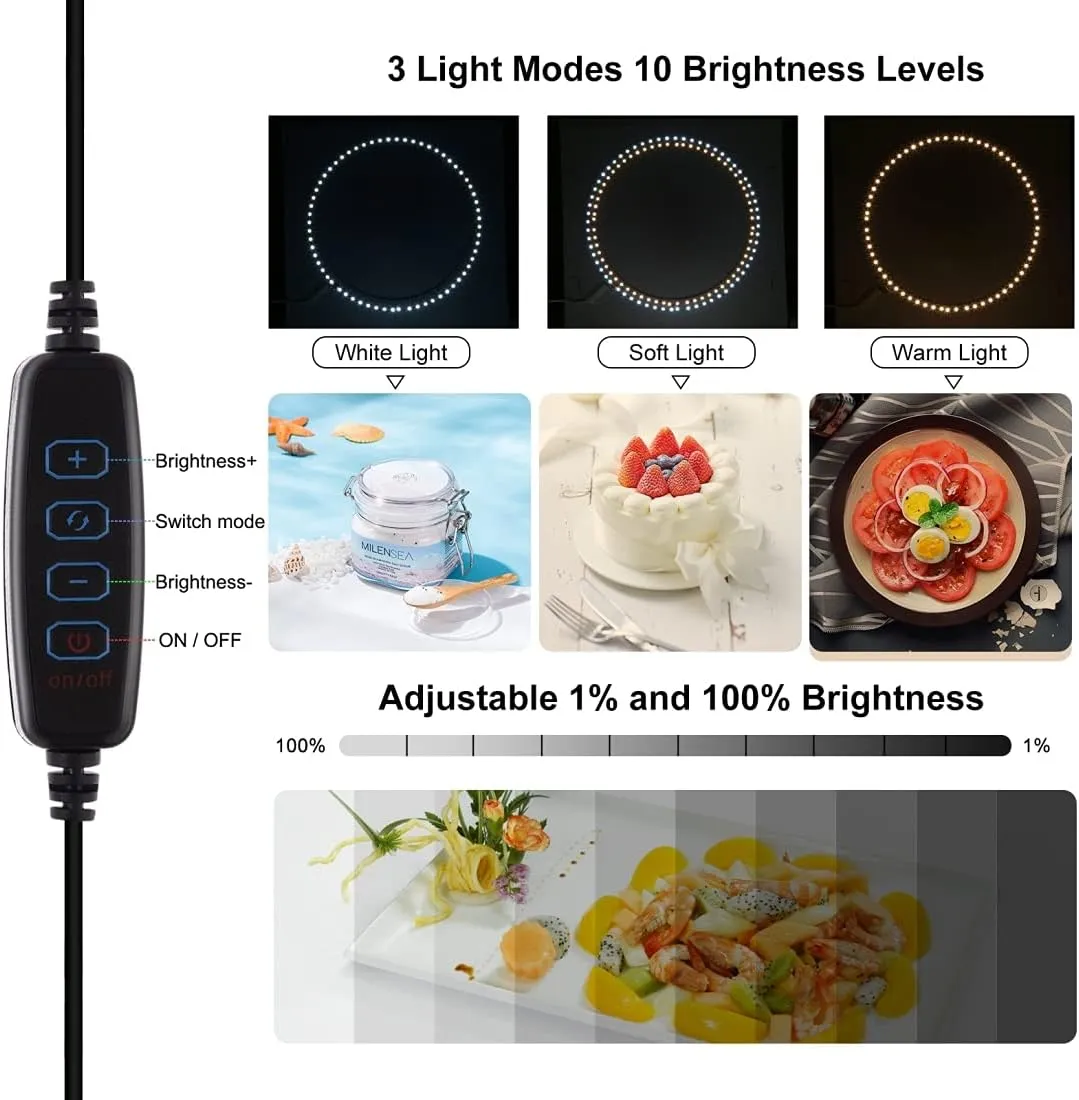Lightbox, PULUZ 15.8"/40cm Photo Studio Light Box,Adjustable Brightness Portable Picture Box with Led Lights and 12 Colors Photography Backdrops, Light Box for Product Photography