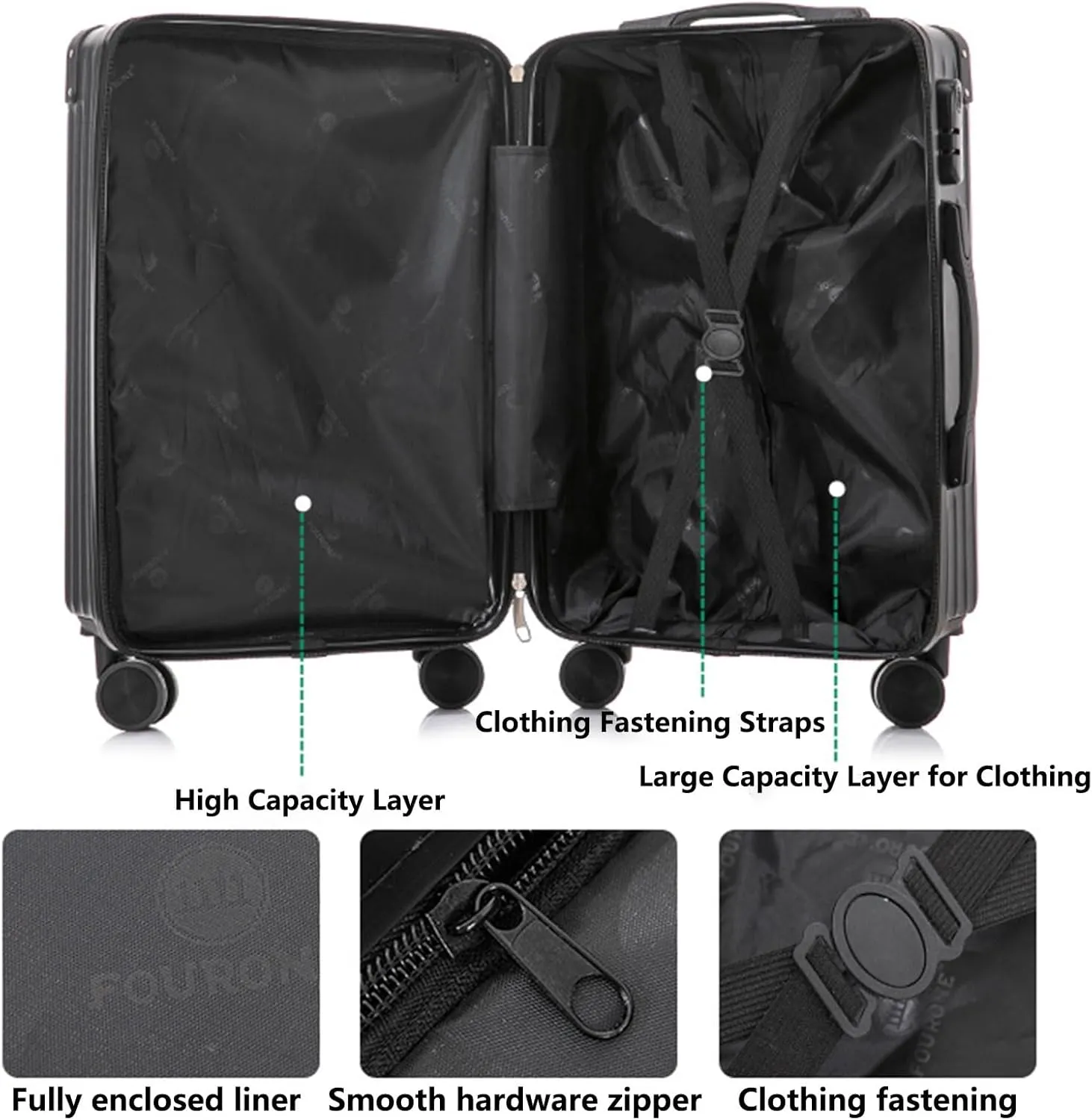 Lightweight Luggage, Trolley Case, Ergonomic Design Anti-friction And Anti-slip, Large Suitcase, Dustproof And Waterproof (Color : 22, Size : Rose)