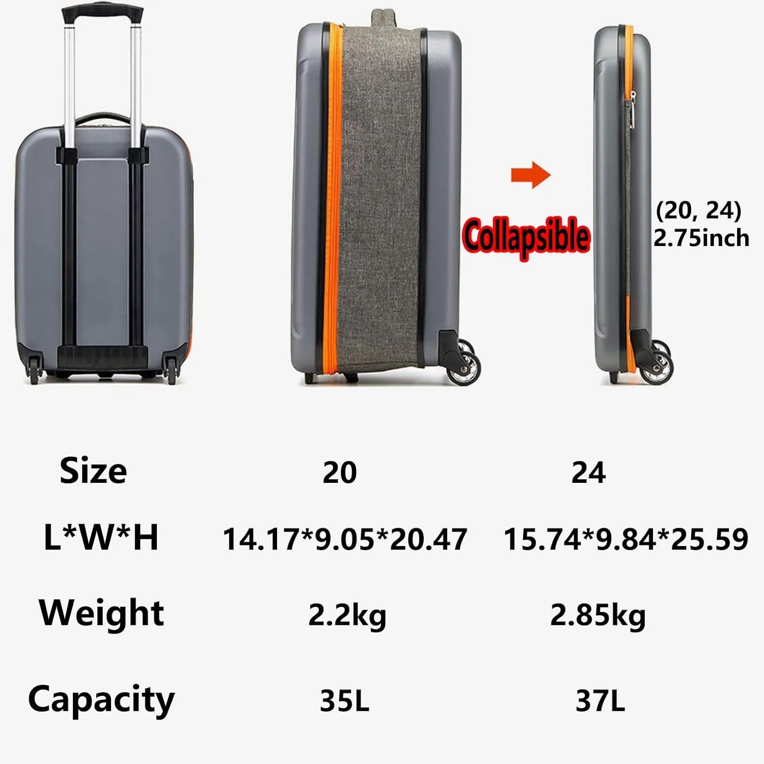 Lightweight Luggage, Trolley Case, Space Separation Design, Riot Proof Zipper, Dustproof And Waterproof, For Travel And School (Color : Red, Size : 24inch)