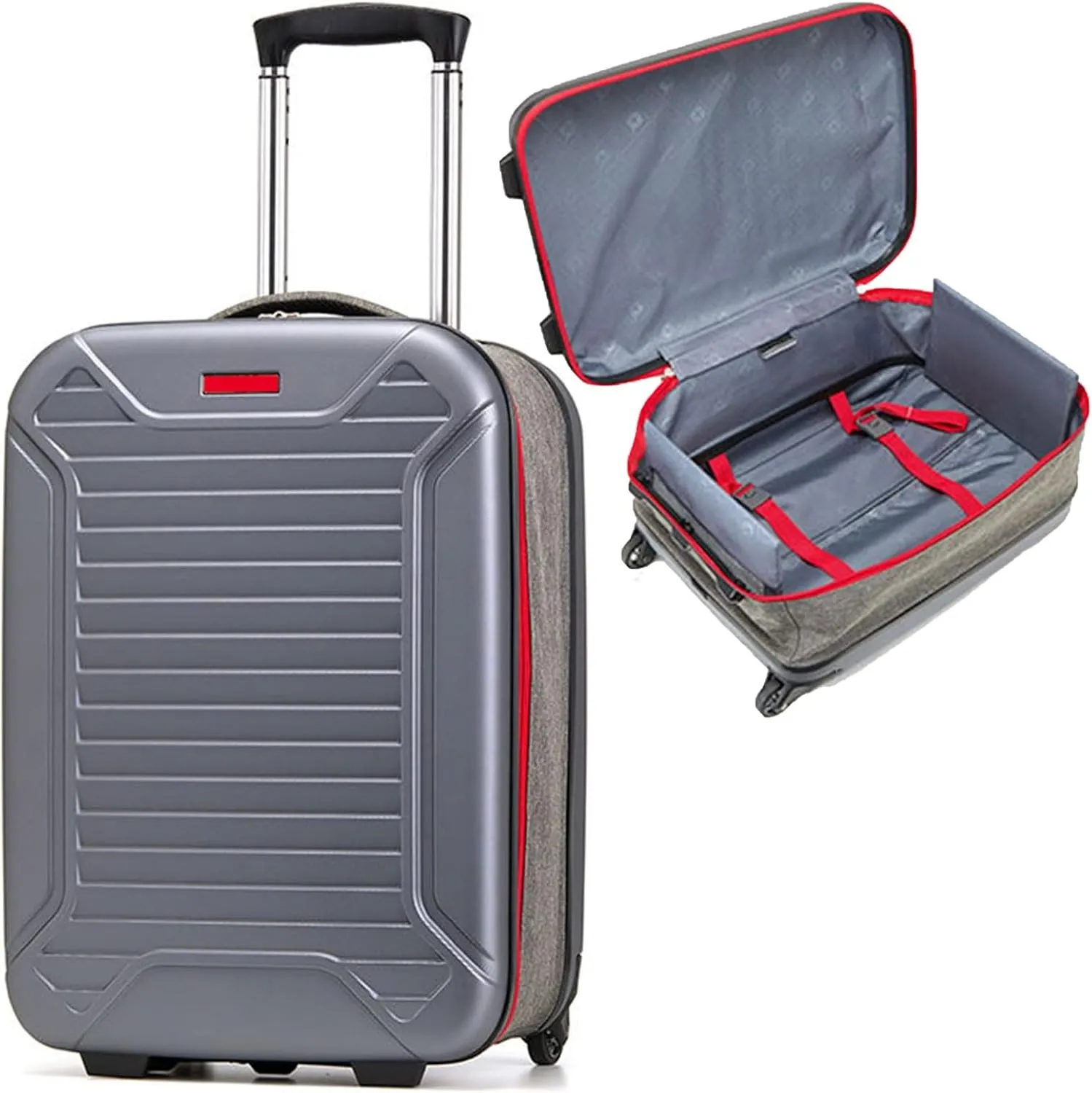 Lightweight Luggage, Trolley Case, Space Separation Design, Riot Proof Zipper, Dustproof And Waterproof, For Travel And School (Color : Red, Size : 24inch)