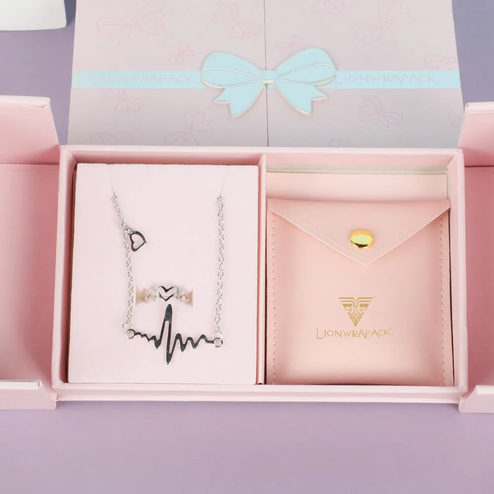 Lionwrapack Cardboard Drawer Jewelry Packaging Box Pink Pouch Gift Boxes Necklace Earring Bracelet Ring Magnet Jewelry Box