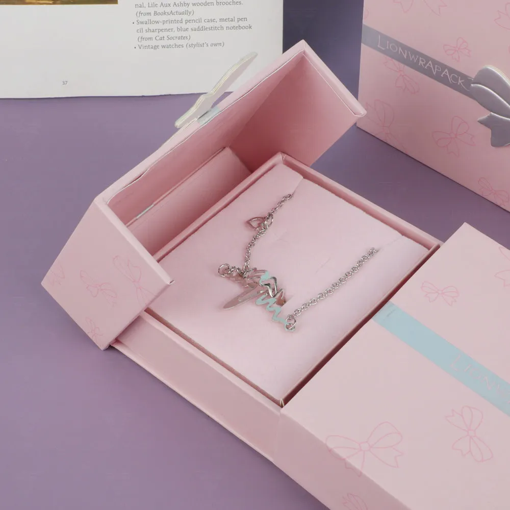 Lionwrapack Cardboard Drawer Jewelry Packaging Box Pink Pouch Gift Boxes Necklace Earring Bracelet Ring Magnet Jewelry Box