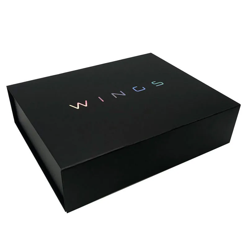Lionwrapack Flap Lid folding box Packaging large Cardboard magnet box Black Magnetic Boxes