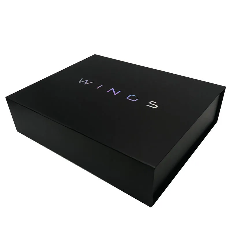Lionwrapack Flap Lid folding box Packaging large Cardboard magnet box Black Magnetic Boxes