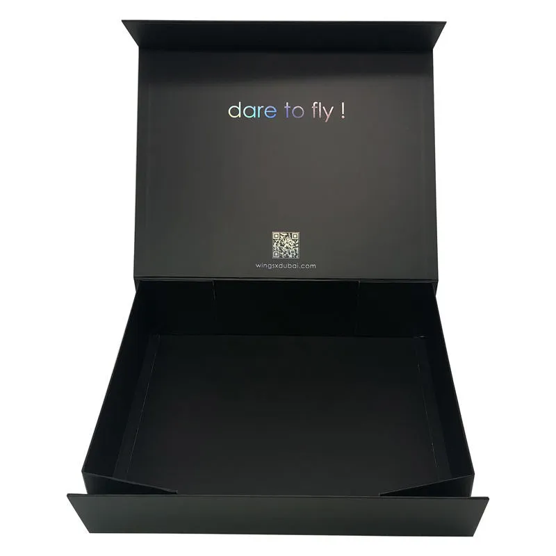 Lionwrapack Flap Lid folding box Packaging large Cardboard magnet box Black Magnetic Boxes