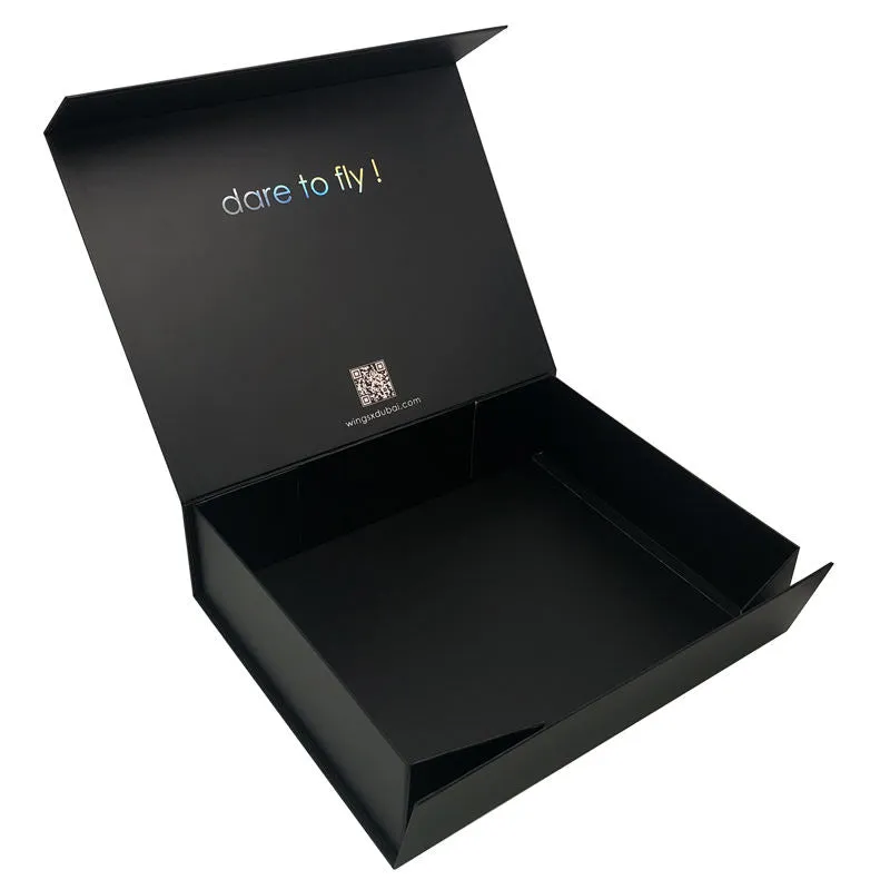 Lionwrapack Flap Lid folding box Packaging large Cardboard magnet box Black Magnetic Boxes