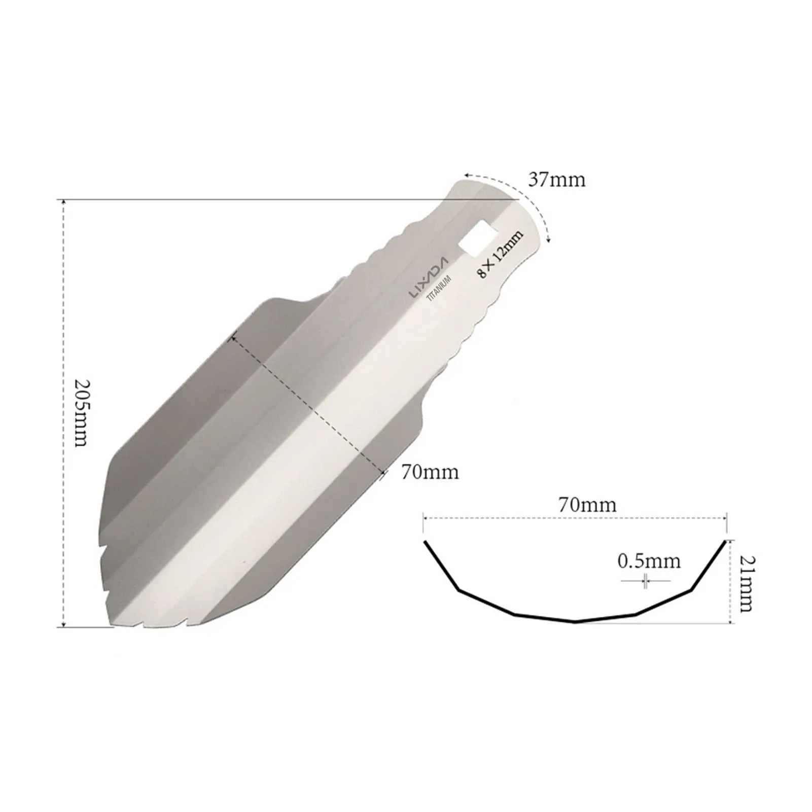 LIXADA Titanium Camping Shovel – Ultralight Trowel for Hiking, Backpacking & Survival