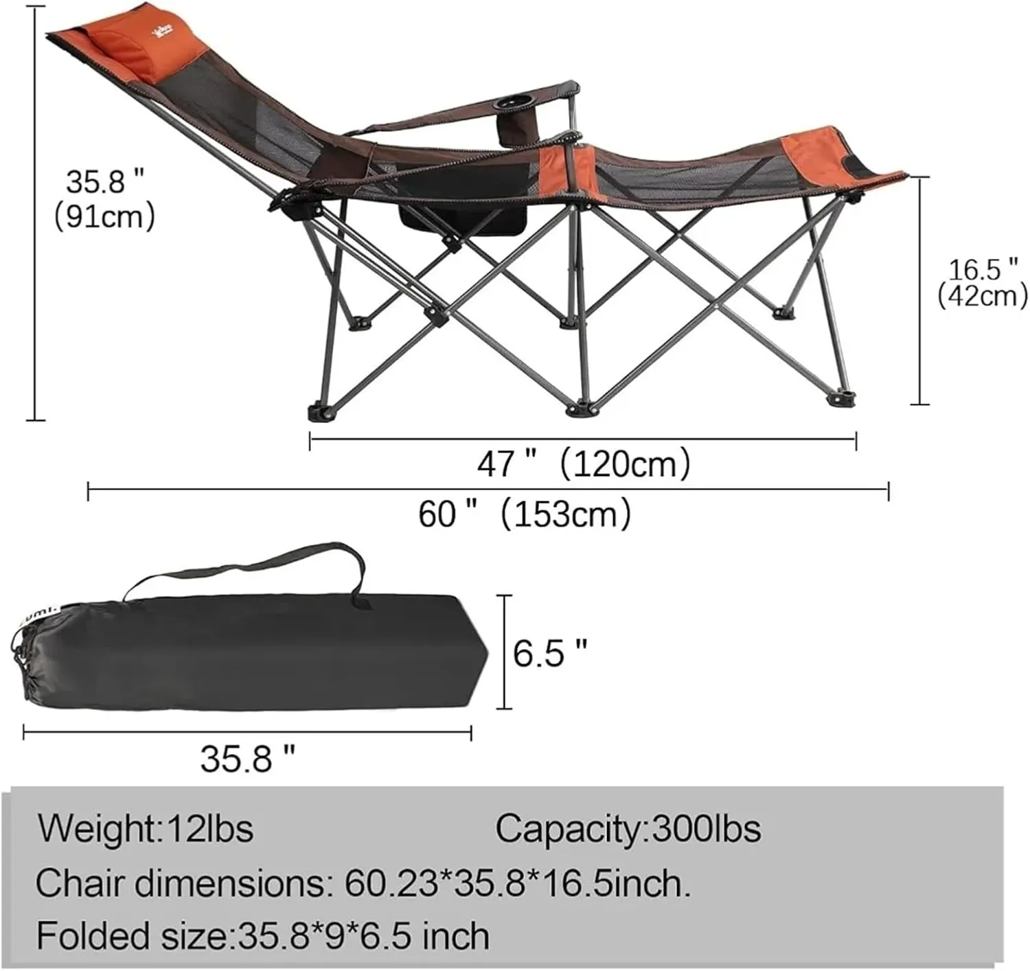 Lounge Folding Sun Lounger Folding Camping Chair Beach Chairs Mesh Reclining for Adults Portable Outdoor Lounger Lightweight Sun Chairs with Carry Bag
