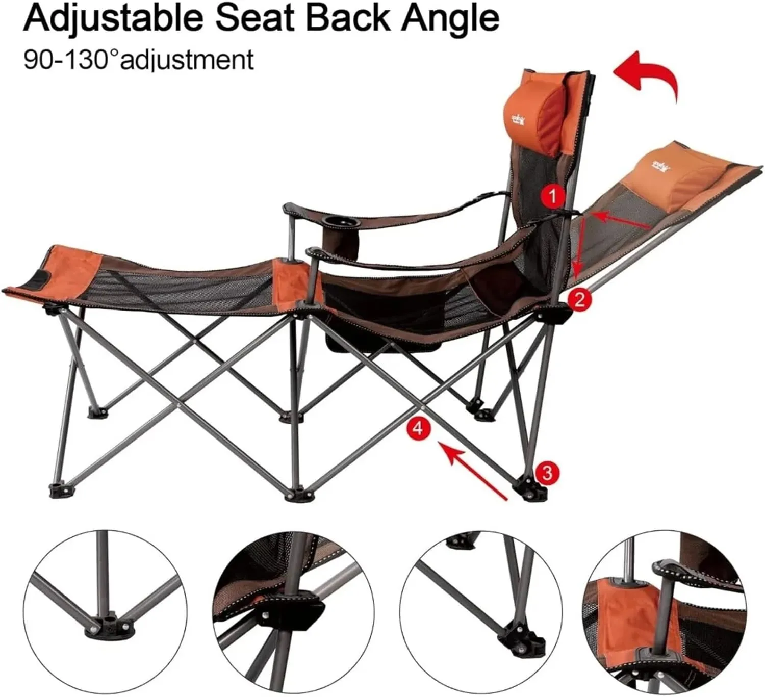 Lounge Folding Sun Lounger Folding Camping Chair Beach Chairs Mesh Reclining for Adults Portable Outdoor Lounger Lightweight Sun Chairs with Carry Bag