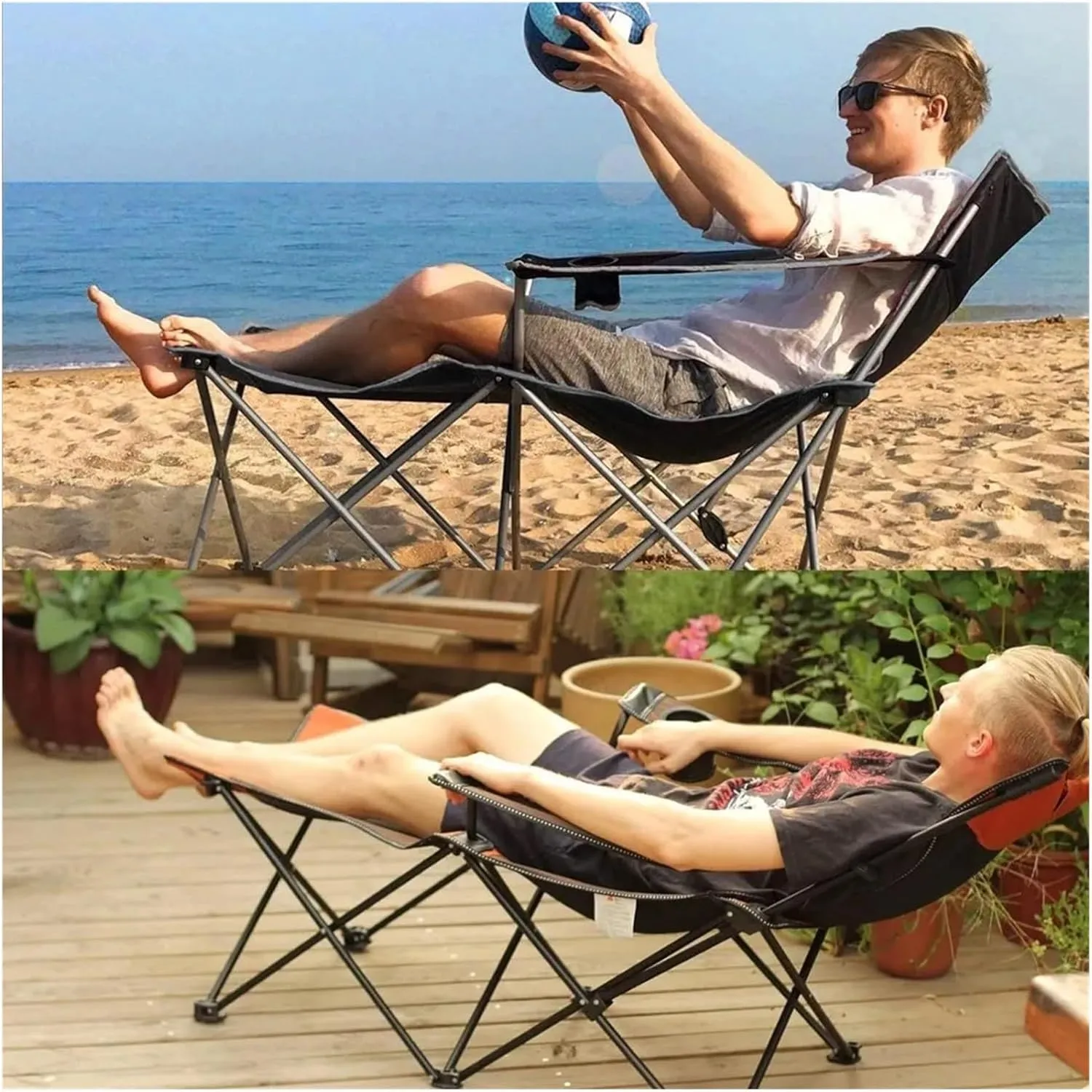 Lounge Folding Sun Lounger Folding Camping Chair Beach Chairs Mesh Reclining for Adults Portable Outdoor Lounger Lightweight Sun Chairs with Carry Bag